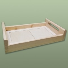 Заготовка поднос с 2 плитками 24х39 см, сосна 