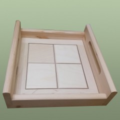 Заготовка поднос с 4 плитками 30х30х8,5 см, сосна 