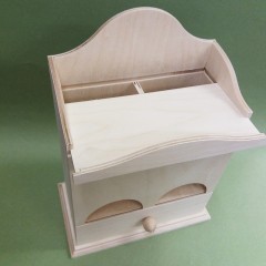 Заготовка чайный домик двойной с ящичком, фанера, 18х27х9,5 см, Россия