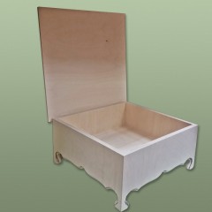 Заготовка шкатулка на ажурных ножках, 27х27х13 см, фанера