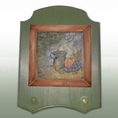 Заготовка вешалка с квадратной рамкой с 2 крючками, фанера, 21х27 см