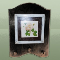 Заготовка вешалка с квадратной рамой с 3 крючками, фанера, 28х38 см