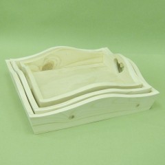 Заготовка поднос прямоугольный с ручками сердечками, сосна, 24х19х5,5 см, Россия