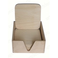 Подставки под горячее в коробке, фанера, 14,3х14,3х7,3 см, Россия