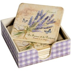 Подставки под горячее в коробке, фанера, 14,3х14,3х7,3 см, Россия