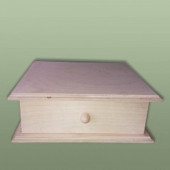 Заготовка шкатулка с выдвижным ящиком, 25х25х9 см, Россия