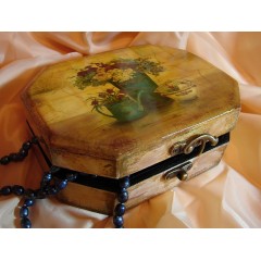 Заготовка шкатулка восьмигранная Овал, 13,5х20х5 см, Россия