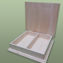 Заготовка купюрница двойная деревянная с фаской, 20х19х5 см, Россия