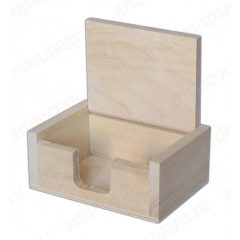 Заготовка визитница настольная деревянная, 11х7,5х4,7 см, Россия