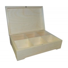 Заготовка шкатулка деревянная, 6 отделений, 26х21х7 см, Россия