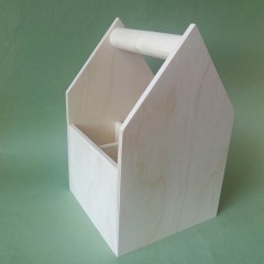 Заготовка органайзер "Домик" с 4 отделениями, 14х14х22,5 см, фанера, Россия