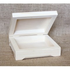 Заготовка шкатулка деревянная, сосна, 16х16х5 см, Россия