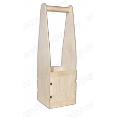 Заготовка ящик реечный для одной бутылки, фанера, 12х12х40 см, Россия