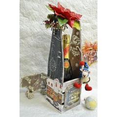 Заготовка ящик реечный для одной бутылки, фанера, 12х12х40 см, Россия