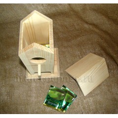 Заготовка чайный домик с круглым окошком, сосна, 13,5х12х27 см, Россия