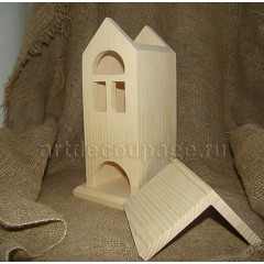 Заготовка чайный домик с окошком, сосна, 13,5х12х27 см, Россия