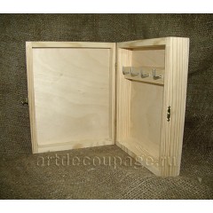 Заготовка ключница с дверцей, сосна, 18,5х5,5х22 см, Россия