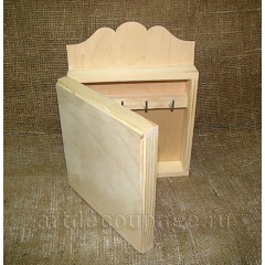 Заготовка ключница из сосны с резным верхом, 18х24х5,5 см, Россия