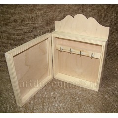 Заготовка ключница из сосны с резным верхом, 18х24х5,5 см, Россия