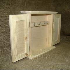 Заготовка ключница шкафчик из сосны, 21х7х22 см, Россия