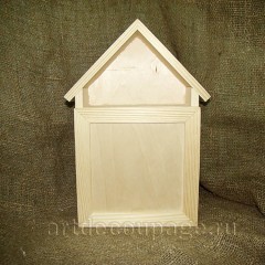 Заготовка ключница домик с дверцей, сосна, 18х7х31 см, Россия