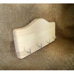 Заготовка ключница из массива сосны, 25х2х12 см, Россия