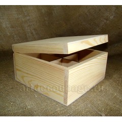 Заготовка шкатулка для чайных пакетиков, сосна, 18х18х9,5 см, Россия