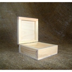 Заготовка шкатулка квадратная малая, сосна, 9,5х9,5х4 см, Россия