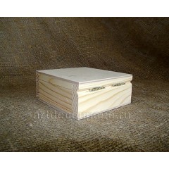 Заготовка шкатулка квадратная малая, сосна, 9,5х9,5х4 см, Россия