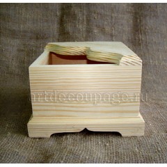 Заготовка салфетница фигурная из сосны, 16,5х16,5х11,5 см, Россия