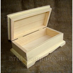 Заготовка шкатулка купюрница с резными ножками, сосна, 21х12х8,5 см, Россия