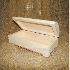 Заготовка шкатулка с закругленной крышкой, сосна, 9,5х18х6,5 см, Россия