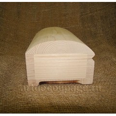 Заготовка шкатулка с закругленной крышкой, сосна, 9,5х18х6,5 см, Россия