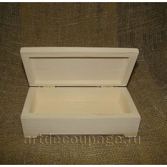 Заготовка шкатулка с граненой крышкой, сосна, 17,5х9х7 см, Россия