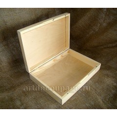 Заготовка шкатулка большая для бумаг, сосна, 33х26х7 см, Россия