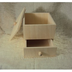 Заготовка комодик со съемной крышкой, фанера, 17x17x17 см, Россия