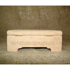 Заготовка шкатулка на ножках с двумя отделениями, МДФ, 16х14х5,5 см, Россия