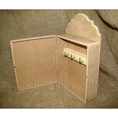 Заготовка ключница с резным верхом, МДФ, 16,5х28х7 см, Россия