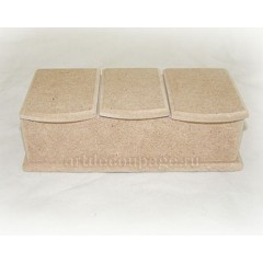 Заготовка шкатулка с тремя ящичками МДФ 9,5х19,5х6 см, Россия