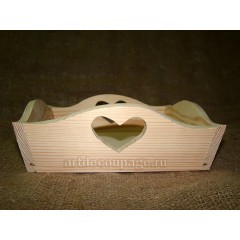 Заготовка поднос фигурный из сосны, 23х23х7 см, Россия