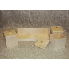 Набор коробок для кухни, фанера, 33х12х8 см, Россия
