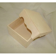 Заготовка коробка с фигурной крышкой, фанера, 18х18х10,5 см, Россия