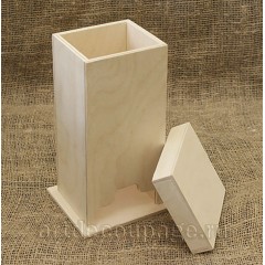 Заготовка чайный домик со съемной крышкой, фанера, 10х11х22 см, Россия