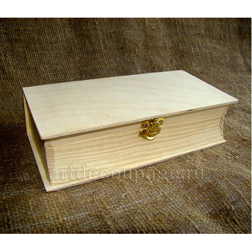 Заготовка шкатулка книжка, сосна, 13х22,5х6 см, Россия