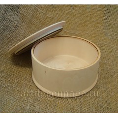 Заготовка шкатулка круглая деревянная, 13,5х6,5 см, Россия