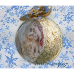 Ёлочны шар "Забавный щенок", автоская работа