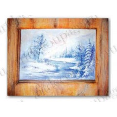 Рисовая бумага для декупажа Stamperia DFS007 "Зимний лес, река", 33х48 см