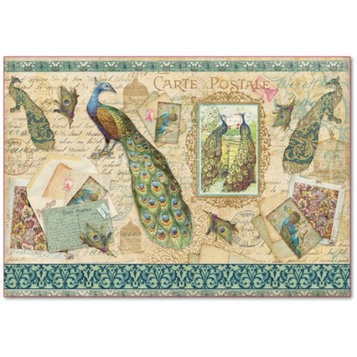 Рисовая бумага для декупажа Stamperia DFS292 "Павлин", 33x48 см