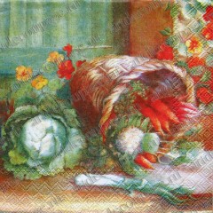 Салфетка для декупажа S0160 "Овощи и цветы", 25х25 см