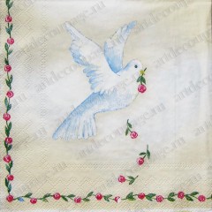 Салфетка для декупажа S0166 "Голуби с обручальными кольцами", 33х33 см